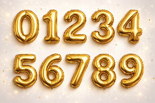 Folien-Zahlenballon 0-9 - Gold (ohne Helium)