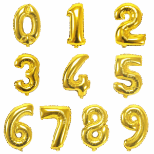 Foliezahlen 0 bis 9 Gold