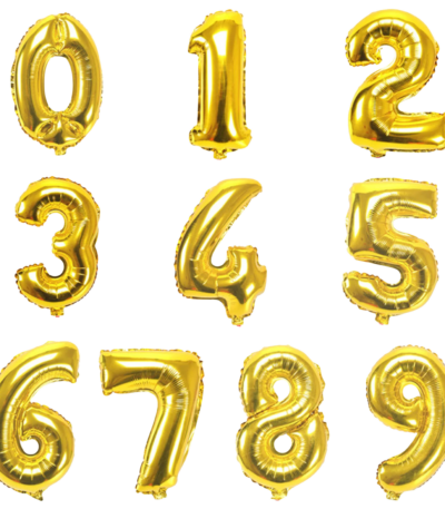 Foliezahlen 0 bis 9 Gold