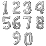 Silberne Folienzahl