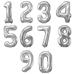 Silberne Folienzahl